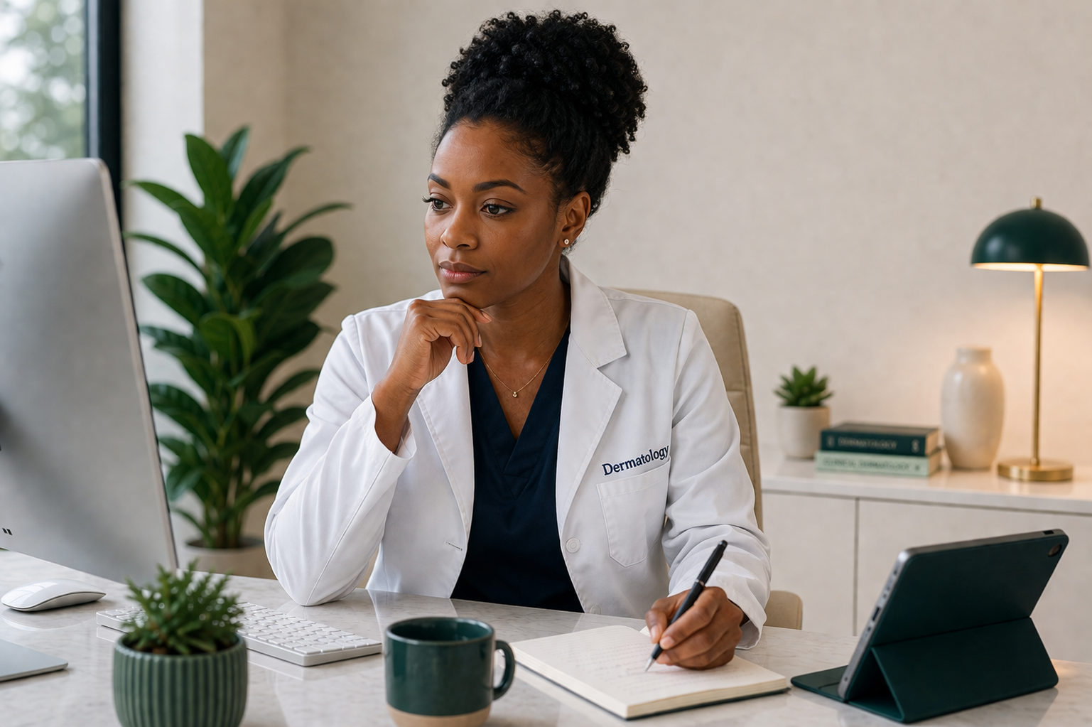 Doctor reviewing patient information