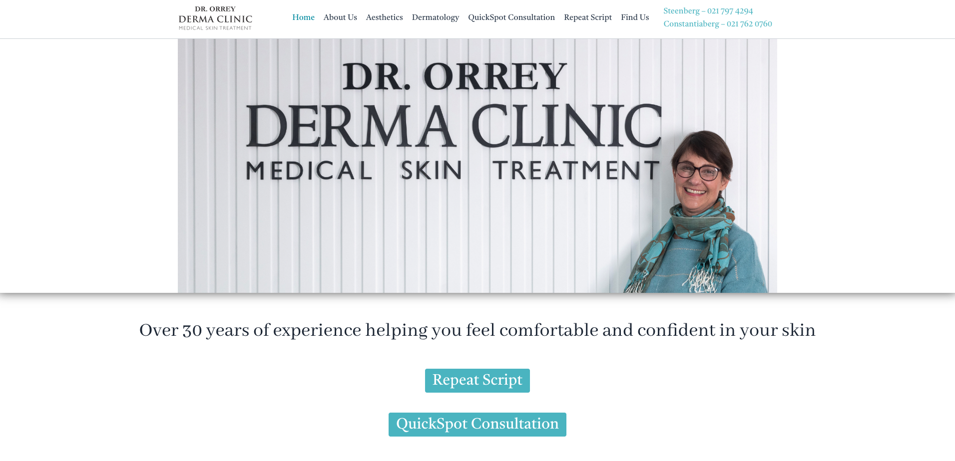 Dr Orrey Derma Clinic website
